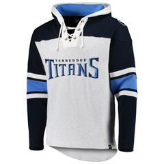 Tennessee Titans '47 Gridiron Lace-Up Pullover Hoodie - Heather Gray - 47 brand