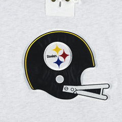 Pittsburgh Steelers '47 Historic Logo Gridiron Lace-Up Pullover Hoodie - Heather Gray - 47 brand