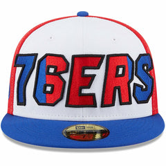 New Era Philadelphia 76ers Back Half 9FIFTY Fitted Hat White/Royal