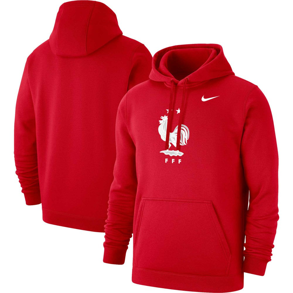 Nike - France National Team Club Primary Pullover Hoodie - Red