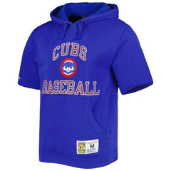Chicago Cubs Mitchell & Ness Cooperstown Collection Washed Fleece Pullover Short Sleeve Hoodie for sale