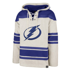 Tampa Bay Lightning '47 Rockaway Lace-Up Pullover Hoodie - Oatmeal | 47 brand online