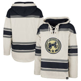Columbus Blue Jackets '47 Rockaway Lace-Up Pullover Hoodie - Oatmeal | 47 brand Clearance