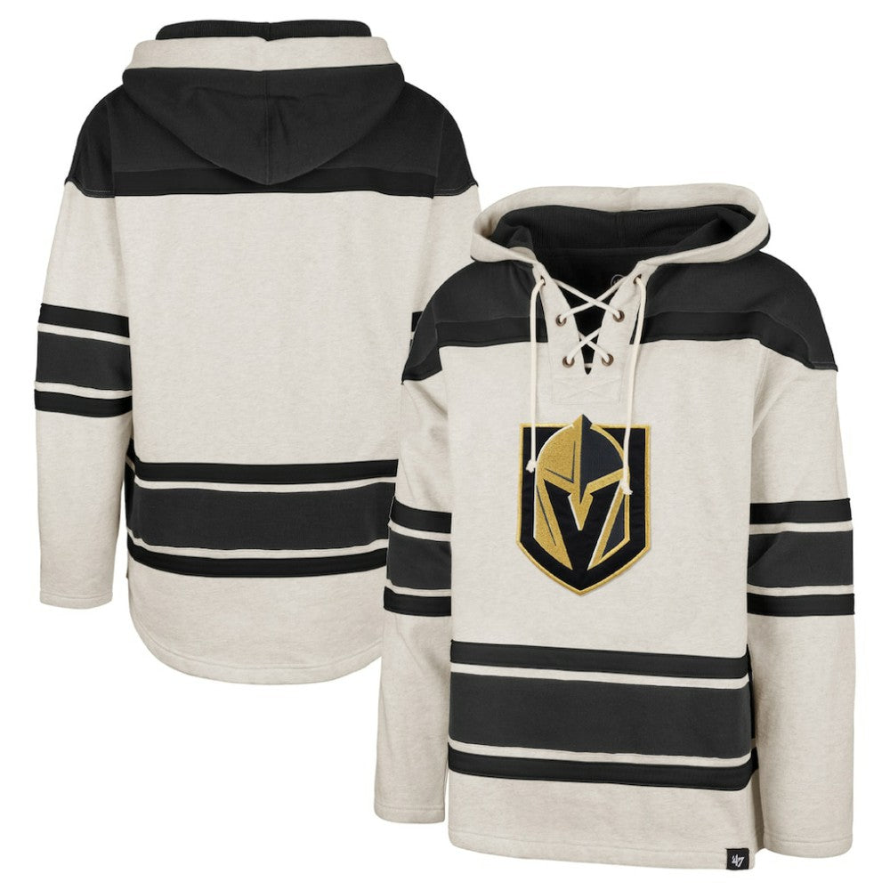 Vegas Golden Knights '47 Rockaway Lace-Up Pullover Hoodie - Oatmeal | 47 brand Lifestyle