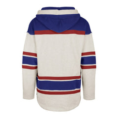 New York Rangers '47 Rockaway Lace-Up Pullover Hoodie - Oatmeal | 47 brand Clearance