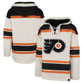 Philadelphia Flyers '47 Rockaway Lace-Up Pullover Hoodie - Oatmeal | 47 brand near me