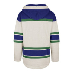 Vancouver Canucks '47 Rockaway Lace-Up Pullover Hoodie - Oatmeal | 47 brand Lifestyle