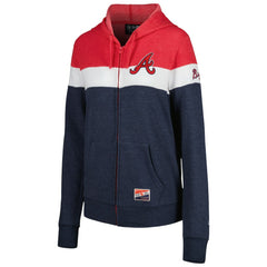 Atlanta Braves New Era Women's Colorblock Full-Zip Hoodie Jacket Outlet