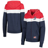 Boston Red Sox New Era Women's Colorblock Full-Zip Hoodie Jacket for sale
