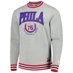 New Era Philadelphia 76ers Unisex Vintage Throwback Crew Sweatshirt Heather Gray