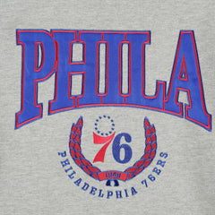 New Era Philadelphia 76ers Unisex Vintage Throwback Crew Sweatshirt Heather Gray