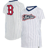 Boston Red Sox New Era Girls Youth Pinstripe V-Neck T-Shirt Discount