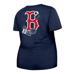 Boston Red Sox New Era Women's Plus Size Two-Hit Front Knot T-Shirt Outlet