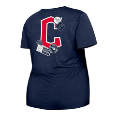 Cleveland Guardians New Era Women's Plus Size Two-Hit Front Knot T-Shirt Sale