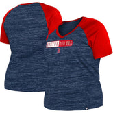 Boston Red Sox New Era Women's Plus Size Space Dye Raglan V-Neck T-Shirt Discount