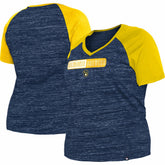 Milwaukee Brewers New Era Women's Plus Size Space Dye Raglan V-Neck T-Shirt for sale