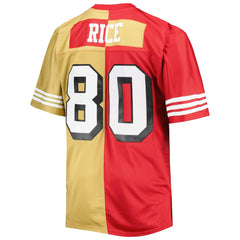 Jerry Rice San Francisco 49ers Big & Tall Split Legacy Retired Player Replica Jersey - Scarlet/Gold - Mitchell & Ness