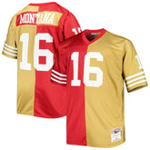 Joe Montana San Francisco 49ers Big & Tall Split Legacy Retired Player Replica Jersey - Scarlet/Gold - Mitchell & Ness