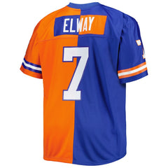 John Elway Denver Broncos Big & Tall Split Legacy Retired Player Replica Jersey - Royal/Orange - Mitchell & Ness