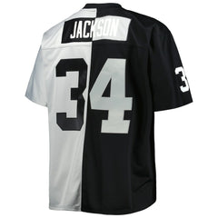 Bo Jackson Las Vegas Raiders Big & Tall Split Legacy Retired Player Replica Jersey - Black/Silver - Mitchell & Ness
