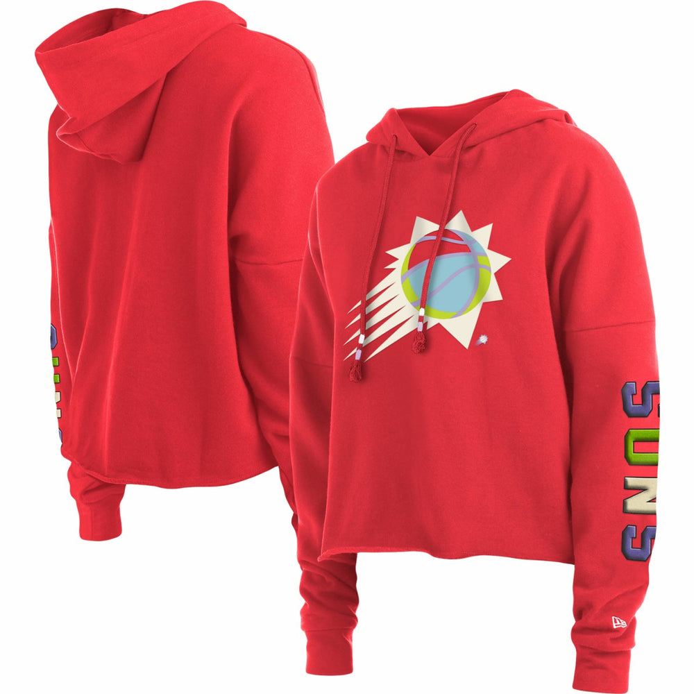 New Era Phoenix Suns Women's Color Pack Cropped Top Pullover Hoodie Red