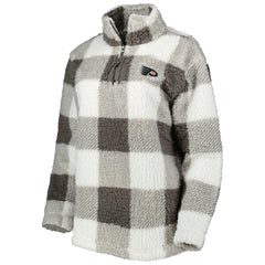 Philadelphia Flyers G-III 4Her by Carl Banks Women's Logo Plaid Sherpa Quarter-Zip Jacket - Gray/White | NHL Lifestyle
