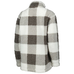 Philadelphia Flyers G-III 4Her by Carl Banks Women's Logo Plaid Sherpa Quarter-Zip Jacket - Gray/White | NHL Lifestyle