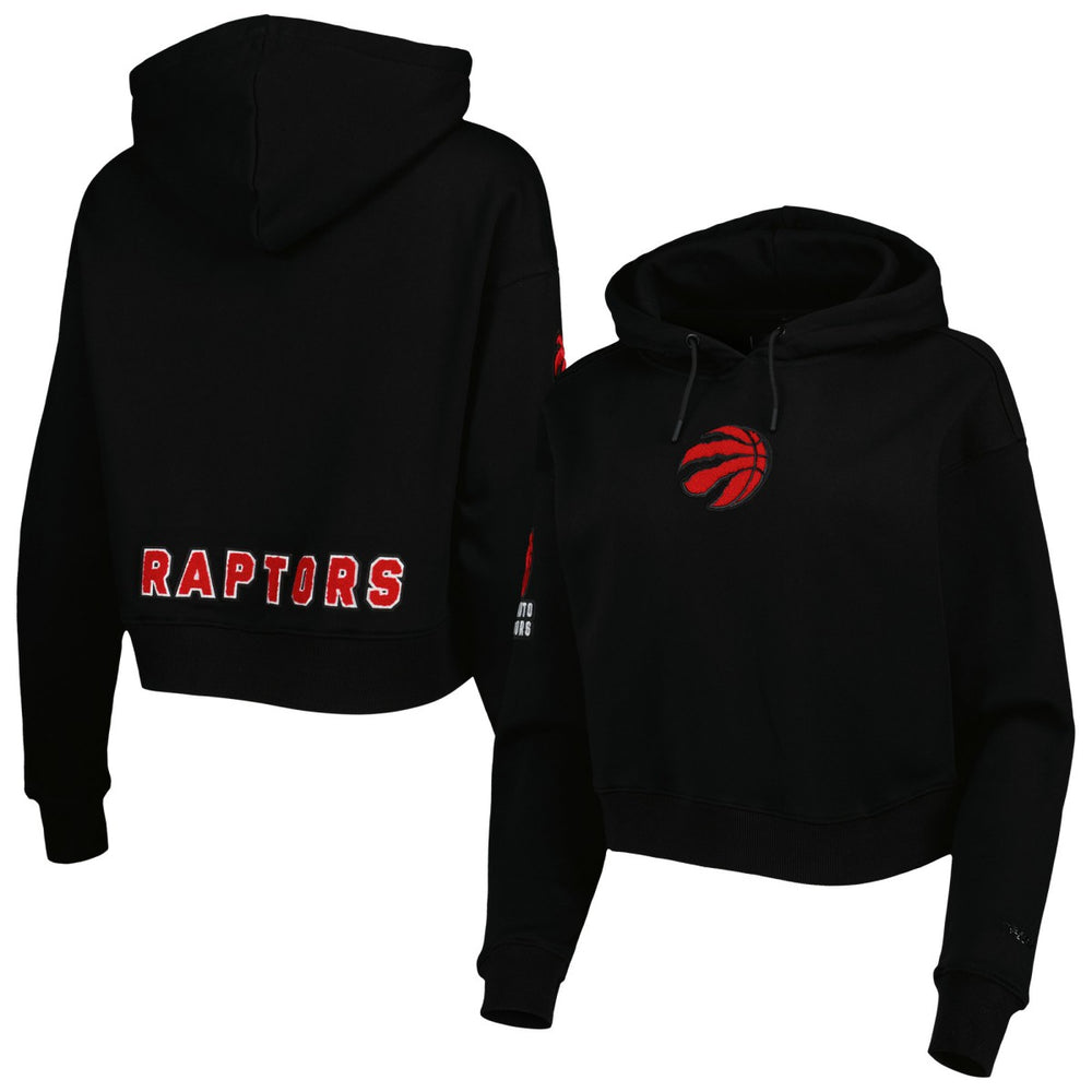 Toronto Raptors Pro Standard Women's Classic Fleece Cropped Pullover Hoodie Black