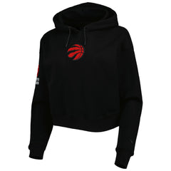 Toronto Raptors Pro Standard Women's Classic Fleece Cropped Pullover Hoodie Black