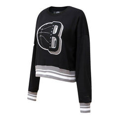 Brooklyn Nets Pro Standard Women's Mash Up Pullover Sweatshirt Black