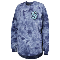 Seattle Kraken Fanatics Women's Crystal-Dye Long Sleeve T-Shirt - Deep Sea Blue | Fanatics Clearance