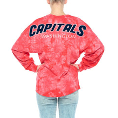 Washington Capitals Fanatics Women's Crystal-Dye Long Sleeve T-Shirt - Red | Fanatics Clearance