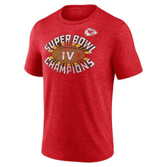 Kansas City Chiefs Hometown Old-Fashioned Super Bowl IV Champions Tri-Blend T-Shirt - Heather Red - NFL