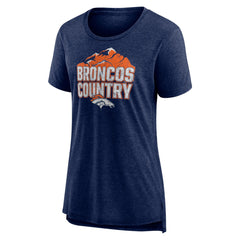 Denver Broncos Women's Hometown First Down Tri-Blend T-Shirt - Heather Navy - NFL