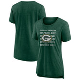 Green Bay Packers Women's Hometown First Down Tri-Blend T-Shirt - Heather Green - NFL