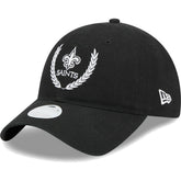 New Orleans Saints New Era Women's Leaves 9TWENTY Adjustable Hat - Black - NFL