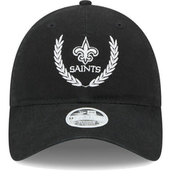 New Orleans Saints New Era Women's Leaves 9TWENTY Adjustable Hat - Black - NFL