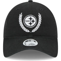 Pittsburgh Steelers New Era Women's Leaves 9TWENTY Adjustable Hat - Black - NFL
