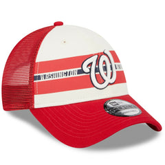 Washington Nationals New Era Team Stripe Trucker 9FORTY Snapback Hat Near Me