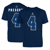 Dak Prescott Dallas Cowboys Jordan Brand Name & Number T-Shirt - Navy - NFL
