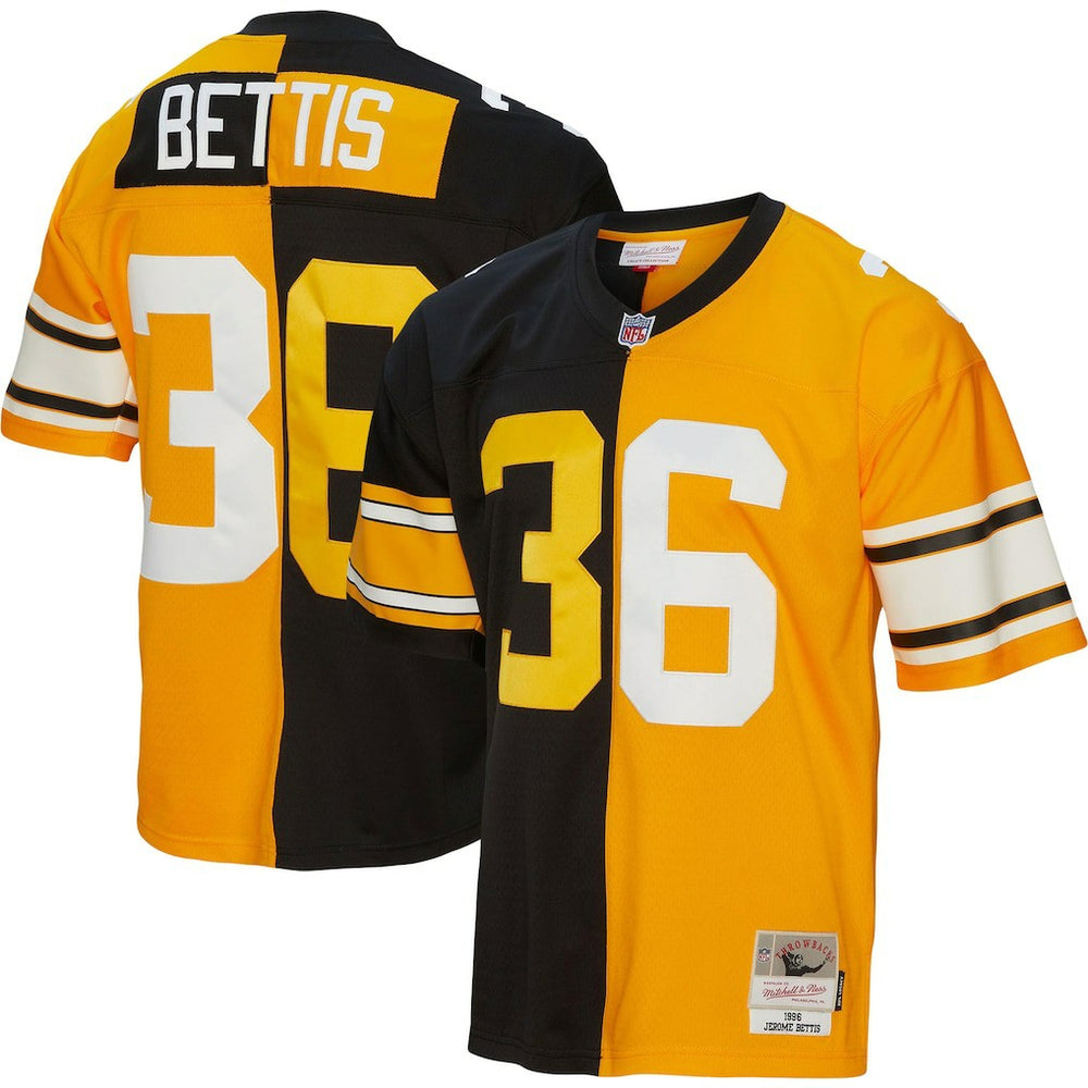 Jerome Bettis Pittsburgh Steelers 1996 Split Legacy Replica Jersey - Black/Gold - Mitchell & Ness