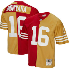Joe Montana San Francisco 49ers 1990 Split Legacy Replica Jersey - Scarlet/Gold - Mitchell & Ness