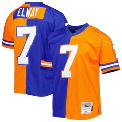 John Elway Denver Broncos 1990 Split Legacy Replica Jersey - Royal/Orange - Mitchell & Ness