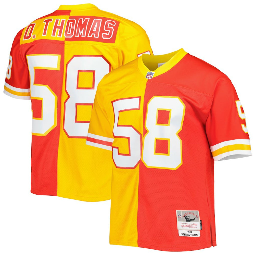Derrick Thomas Kansas City Chiefs 1994 Split Legacy Replica Jersey - Red/Gold - Mitchell & Ness