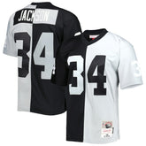 Bo Jackson Las Vegas Raiders 1988 Split Legacy Replica Jersey - Black/Silver - Mitchell & Ness