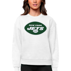 New York Jets Antigua Women's Victory Logo Pullover Sweatshirt - White - NFL