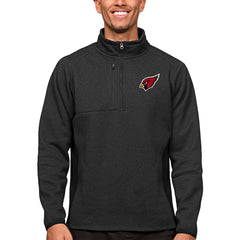 Arizona Cardinals Antigua Course Quarter-Zip Pullover Top - Heathered Black - NFL