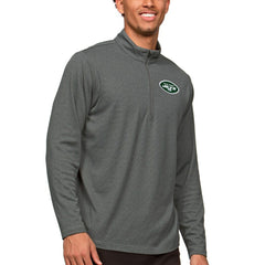 New York Jets Antigua Epic Quarter-Zip Pullover Top - Heathered Charcoal - NFL