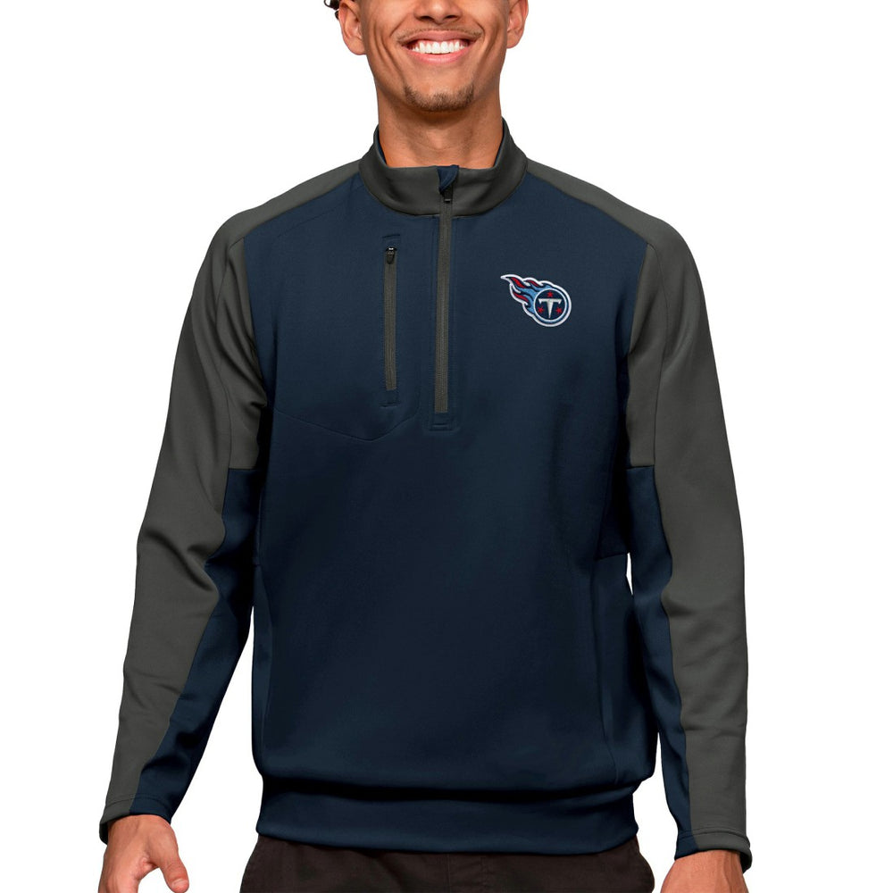 Tennessee Titans Antigua Team Quarter-Zip Pullover Top - Navy - NFL