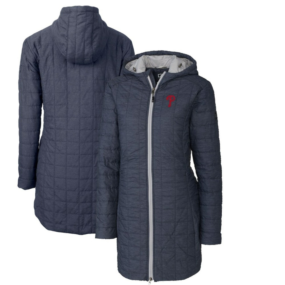Philadelphia Phillies Cutter & Buck Women's Rainier Primaloft Eco Full-Zip Hoodie Long Coat Online